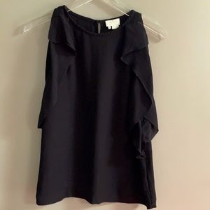 Black Kate Spade ♠️ ruffled sleeveless blouse